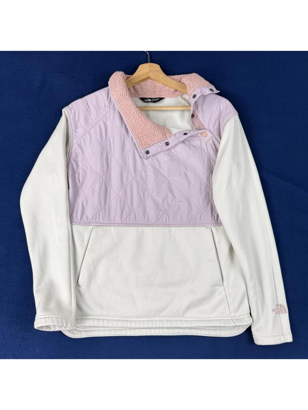 The North Face Women Rosie Sherpa Pullover Snap Fold Neck Collar Size S Outdoor